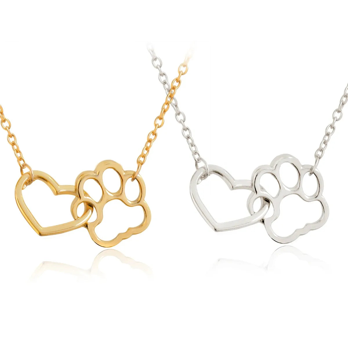 Hollow Pet Paw Footprint Necklaces